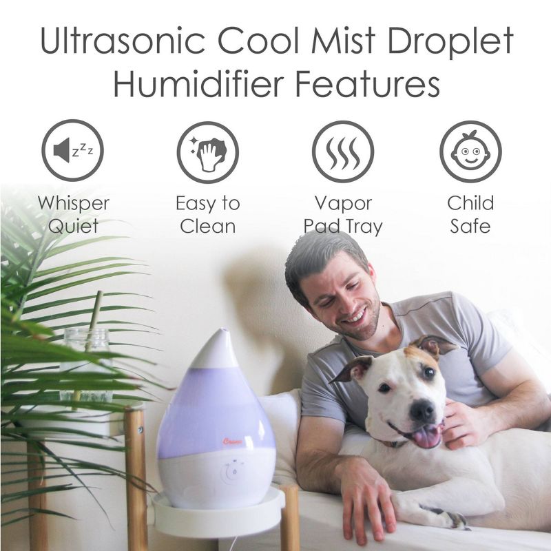 Crane Droplet Ultrasonic Cool Mist Humidifier - 0.5gal, 5 of 15