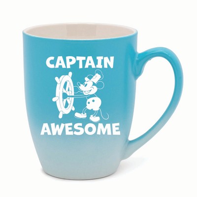 Elanze Designs Captain Awesome Two Toned Ombre Matte 10 ounce New Bone China Coffee Tea Cup Mug, Teal and White