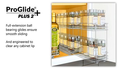 Chrome Double Tier Pull Out Spice Rack Organizer