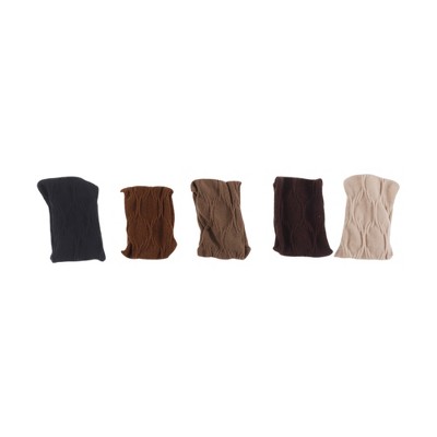 Unique Bargains Women Fashion Wide Hair Rope Brown 5 Pcs