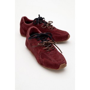 Selena - Burdungy Suede Leather Sneakers (Women) | Forever & Always Shoes - 1 of 4