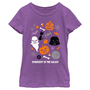 Girl's Star Wars Halloween Spookiest in Galaxy Collage T-Shirt - 1 of 4