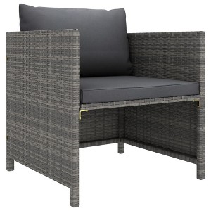 vidaXL Garden Sofa Grey PE rattan, steel 23.6 in x 23.6 in Modular - 1 of 4