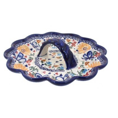 Blue Rose Polish Pottery Butterfly Egg Plate