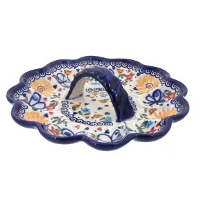 Blue Rose Polish Pottery 131 Vena Egg Plate - 1 of 2