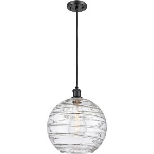 Athens Deco Swirl - 1 Light Cord Hung Mini Pendant In Industrial Style-15 Inches Tall and 12 Inches Wide - 1 of 1