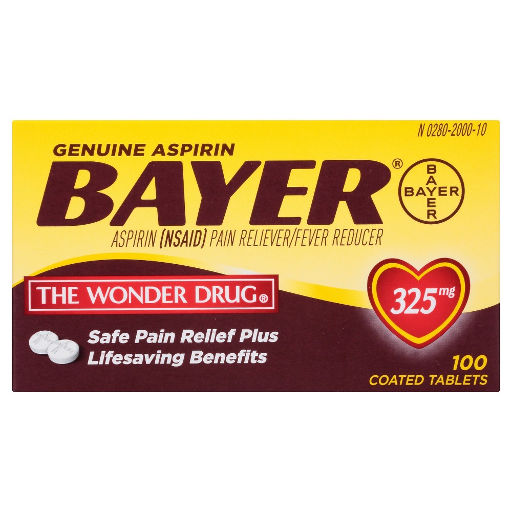 UPC 312843536357 product image for Genuine Bayer Aspirin 325 MG Tablets - 100 Count | upcitemdb.com