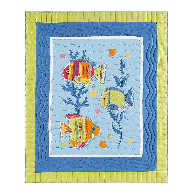 C&F Home Fish Outta Water Cotton Quilted 50" x 60" Throw Blanket, 1 of 3