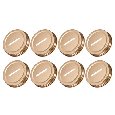 Unique Bargains Regular Mouth Coin Slot Bank Lid for Mason Jar Covers 8 Pcs
