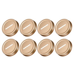Unique Bargains Regular Mouth Coin Slot Bank Lid for Mason Jar Covers 8 Pcs - 1 of 4