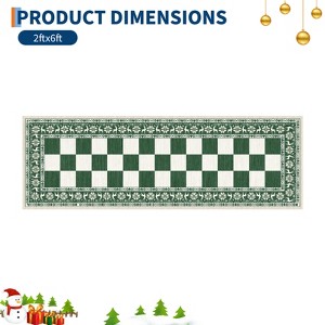 Christmas Plaid  Rug - Washable Non-Slip Reindeer Rug, Stain Resistant Foldable Floor Mat for Entryway, Porch, Bedroom, Multiple Sizes & Colors - 1 of 4