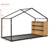 Twin Metal Bed Frame in House Style, Equipped with Shelves and Built-in Lights - 4 of 4