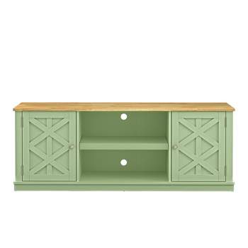 64" Natural Wood TV Stand for TVs up to 70" Green - Festivo