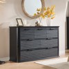 Zeus & Ruta Fluted 52" Modern Wood Dresser with 7 Drawers, Curved Design for Living Room & Hallway Storage - 3 of 4