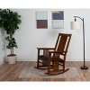 Gift Mark Mission Style Adult Rocking Chair with Brown Faux Leather Seat - 3 of 4