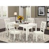 Rectangular Dining Set 5 Piece - 60 Inch Table & 4 Chairs - Modern Farmhouse Style - 2 of 4