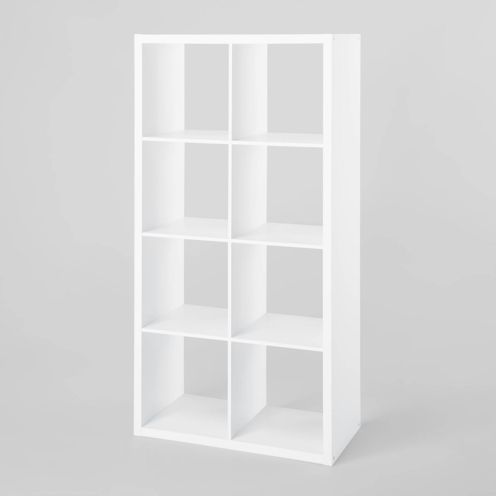 Photos - Wall Shelf 8 Cube Organizer White - Brightroom™: Versatile Shelving Unit, MDF & Parti