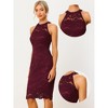 INSPIRE CHIC Women's Elegant Lace Halter Neck Sleeveless Bodycon Cocktail Sheath Dress - image 2 of 4