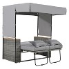 Isabel 2-piece PE Rattan Patio Daybed with Adjustable Back and Cushions, Chaise Lounge, Outdoor Furniture, Tanning Near Me - Maison Boucle - 3 of 4