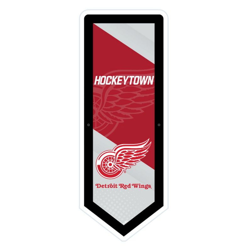 Evergreen Ultra-Thin Glazelight LED Wall Decor, Pennant, Detroit Red Wings- 9 x 23 Inches Made In USA, 1 of 7