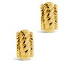 SHINE by Sterling Forever Kalina Quilted Huggie Hoop Earrings Set of 2 - 3 of 3