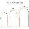 Gold Arch Backdrop Stand Set of 3 (5FT/6FT/6.6FT) Metal Wedding Arch Stand Gold Arched Frame for Ceremony Outdoor Indoor Decoration - 2 of 4