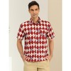 Lars Amadeus Men's Summer Short Sleeve Button Down Irregular Print Geometric Shirt - 2 of 4