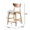 GDFStudio Cedric Mid-Century Modern Fabric and Rubberwood 23.5 Inch Counter Stool (Set of 2) - 3 of 4