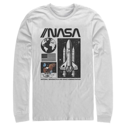 Men's NASA Vintage Panels Long Sleeve Shirt - White - Medium