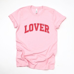 Lover Varsity Arched Distressed - Women's Short Sleeve Graphic T-Shirt - 1 of 4