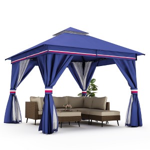 YARDGRACE Semi-Permanent Patio Gazebo 10'x10' with Expansion Bolts, Outdoor Heavy Duty Party Tent with Double Roofs - 1 of 4