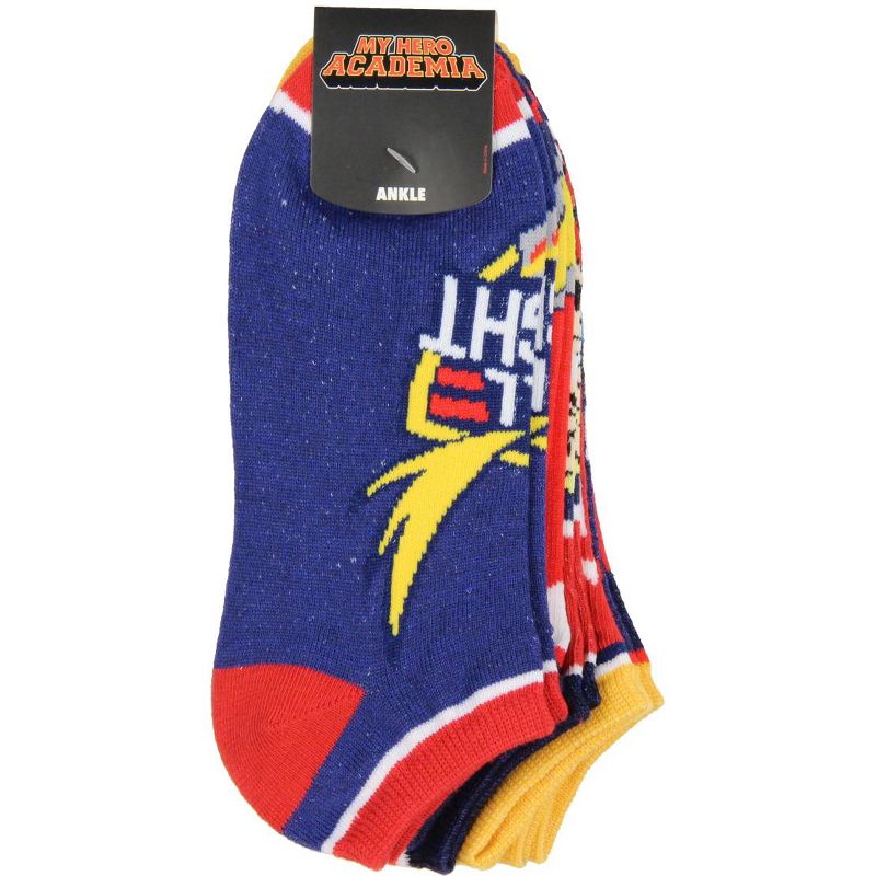 My Hero Academia Adult All Might Themed Designs 5 Pack No Show Ankle Socks Multicoloured, 3 of 4