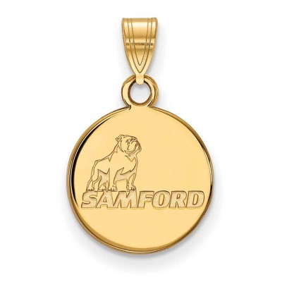 Black Bow Jewelry 14k Yellow Gold Samford Bulldogs NCAA Small Pendant