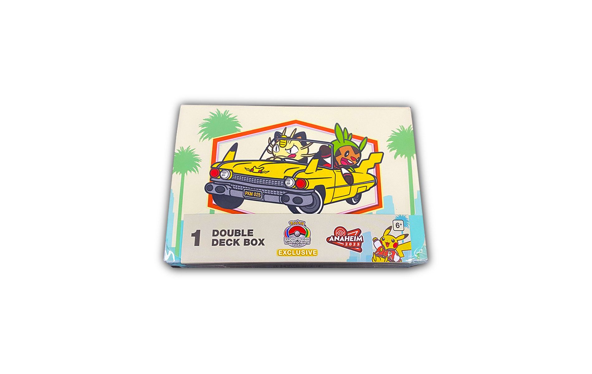 Pokemon TCG 2025 Pokemon World Championships Pikachu Double Deck Box - Holds up to 60 Cards