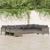 vidaXL Patio Furniture Set Garden Sofa Set with Cushions Gray Poly Rattan - 2 of 4