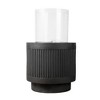 NAYSAYE Fountain Outdoor Round Ribbed Water Feature Modern Decorative for Garden Patio Lawn, Black and White, 20"*19.5"*50.6" - 2 of 4