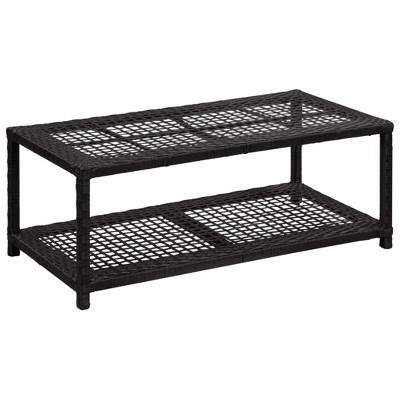 vidaXL Shoe Bench Black 31.5 in.x15.7 in.x11.8 in. Poly Rattan