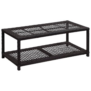 vidaXL Shoe Bench Black 31.5 in.x15.7 in.x11.8 in. Poly Rattan - 1 of 4