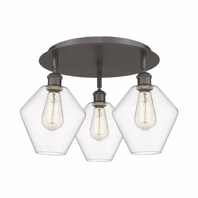 Cindyrella - 3 Light Flush Mount In Industrial Style-11 Inches Tall and 19.75 Inches Wide