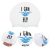 Unique Bargains Silicone Breaststroke Pattern Waterproof Swim Cap White Black Blue 1 Pc - 3 of 4