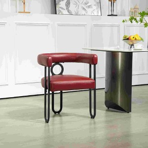 CAVINAS PU/Chenille Fabric Upholstered Accent Chair with Metal Legs and Cushion,Modern Upholstered Armchair for Living Room - 1 of 4