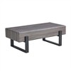 Farmhouse Coffee Table, Wood Tea Table, Industrial Rectangle Center Table With Solid Wood Drawer, Metal Legs Supports - 3 of 4