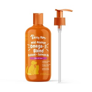 Zesty Paws Wild Alaskan Salmon Flavor Oil Formula Dog and Cat Vitamin and Supplements - 16oz - 1 of 4