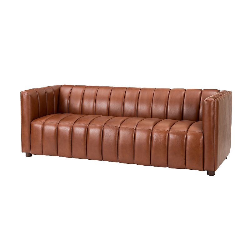 Ulysses 83" Genuine Leather Sofa with Channel-tufted | ARTFUL LIVING DESIGN, 1 of 11