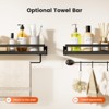MOEPISY 2 Piece Wall Shelves for Bathroom, Kitchen, Bedroom, Bathroom Shelf with Towel Bar Black - 4 of 4