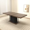 Okak 78.7IN Rectangle Extendable Dining Table for 6-10 People, Folding Table with Aged Effect Top, Kitchen Table for Dining Room, Black+Brown - 4 of 4