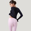 Anna-Kaci Active Women's Long Sleeve Fitted Activewear Top with Crew Neck and Thumbhole Cuffs - 3 of 4