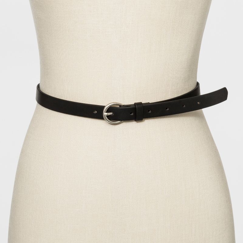 Women&#39;s 2pk Belt - Universal Thread&#8482; Black Braid/Smooth XL, 3 of 4