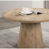 Contemporary Style Round Coffee Table With Cone Shape Pedestal Base Rubberwood Structure Oak Finish - 4 of 4