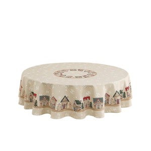 Avanti Linens Gingerbread Village 70" Round Tablecloth - 1 of 3